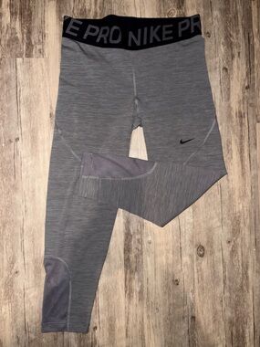 Nike Light Gray Dri-FIT Performance Leggings